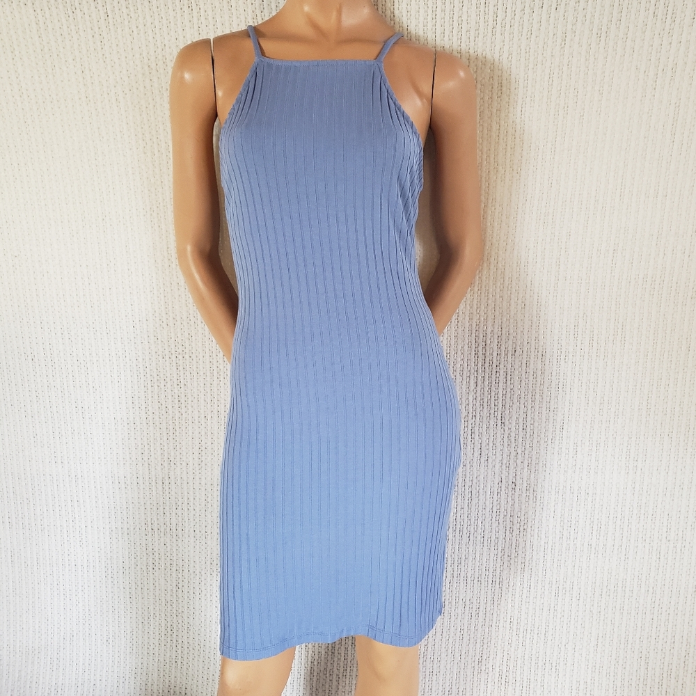 Forever 21 Blue Ribbed Bodycon Cami Dress